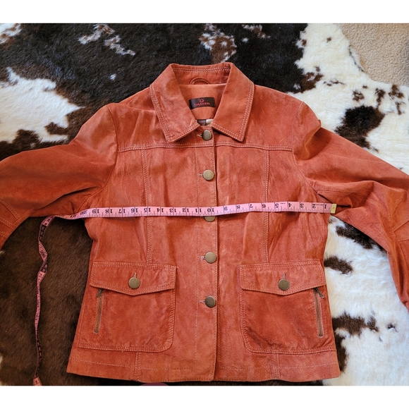 90's Danier Leather Jacket Orange - Picture 12 of 12